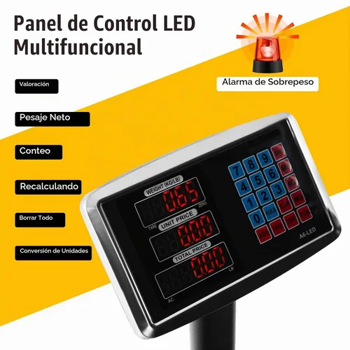 Vista 5 de Giantex Báscula digital para computación de peso de 660 libras, báscula de plataforma de suelo para pesaje de paquetes de equipaje, envío, correo