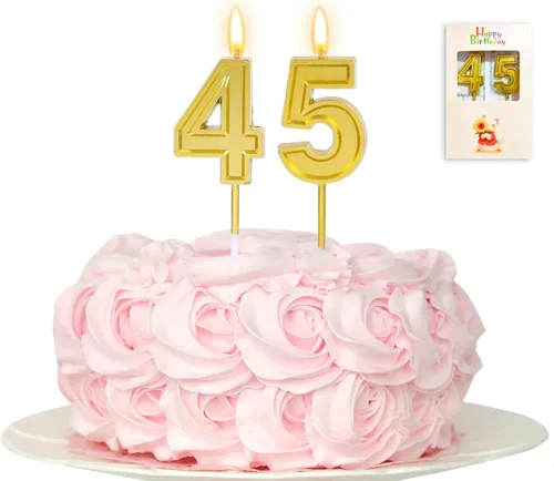 Vista 18 de Vela de 10 cumpleaños número 10, vela dorada de 10 cumpleaños niño niña décimo pastel para cumpleaños de diez años, boda, aniversario, fiesta