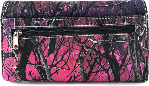 Vista 4 de Zelris Camouflage Shine Glow Cross Wings - Cartera cruzada de tres pliegues para mujer