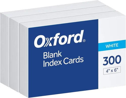 Vista 8 de Oxford Tarjetas de índice en blanco, 4 x 6 pulgadas, blancas, 300 unidades (1 paquete) (10002EE)