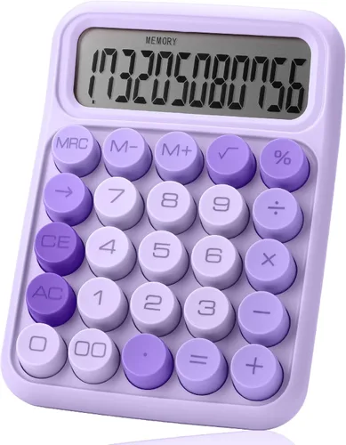 Vista 21 de Mr. Pen - Calculadora con interruptor mecánico, 12 dígitos, pantalla LCD grande, calculadora azul con botones grandes, suministros para el regreso