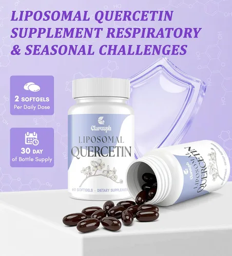 Vista 8 de Quercetina con bromelina Suplementos de quercetina liposomal con alta absorción para respiratorio e inmunidad* Quercitina 1000 mg con vitamina C