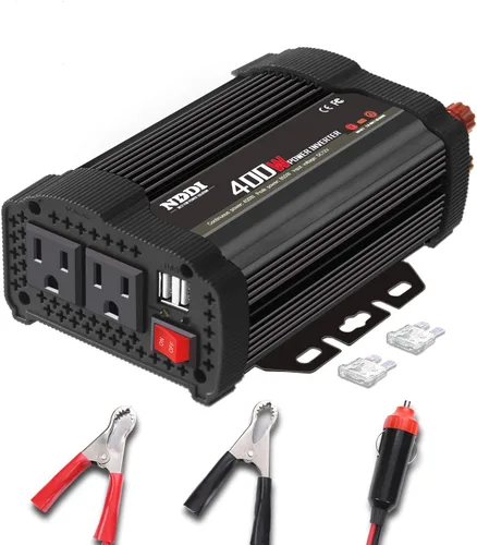 Vista 11 de Inversor de corriente NDDI POWER 400W, adecuado para teléfonos móviles, computadoras portátiles, etc. DC 12V to 110V AC Car Plug Adapter Socket, 2