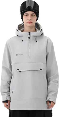 Vista 7 de Sudadera con capucha para esquí, snowboard, chaqueta Anarok para nieve, holgada, impermeable, resistente al viento, aislada, para mujeres y hombres