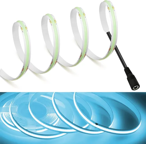 Vista 31 de MDee】Tira de luces LED COB de 3000K blanco cálido 1.64 pies/0.5m 5V cinta de luces LED flexibles CRI 90+ 800LM/m 320LEDs/m para decoración