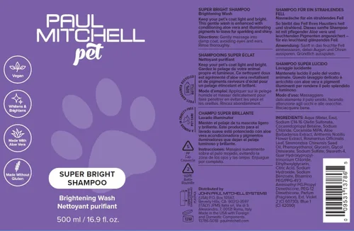 Vista 7 de Paul Mitchell Pet Champú Super brillante, lavado iluminador, champú blanqueador para perros, 16.9 onzas líquidas