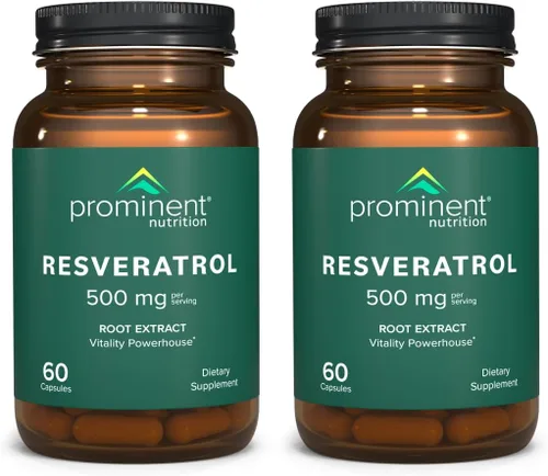 Vista 9 de Prominent Nutrition Suplemento de resveratrol, antienvejecimiento y apoyo inmunológico, suplemento de trans-resveratrol 98% puro, 500 mg, suministro