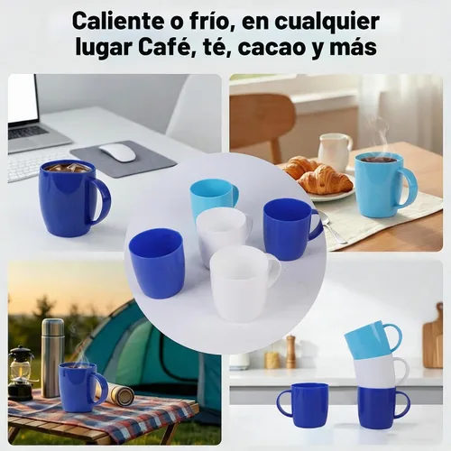 Vista 5 de fulong Vaso de plástico reutilizable con asa, sin BPA, apto para microondas y lavavajillas, grado alimenticio, PP, 13 onzas, taza de café y leche