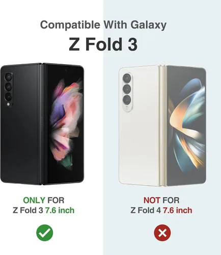 Vista 2 de SURITCH Funda transparente para Samsung Galaxy Z Fold 3, [protección de bisagra] protección de cuerpo completo a prueba de golpes resistente