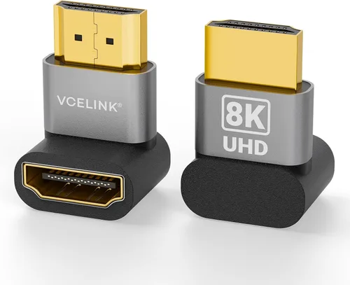 Vista 9 de VCELINK 10K 8K HDMI 2.1 Adaptador de ángulo recto para TV montado 48Gbps