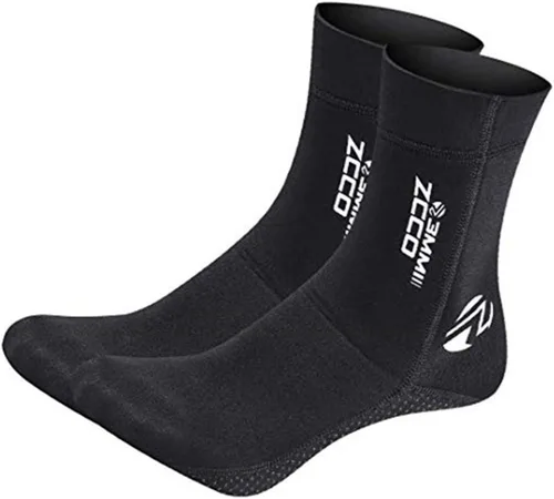 Vista 4 de ZCCO Calcetines de buceo de neopreno de 1.5/0.118 in, para hombres, mujeres y jóvenes, calcetines de natación para buceo, esnórquel, deportes