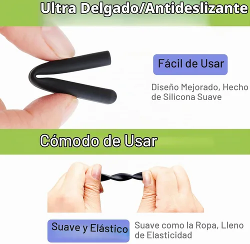 Vista 2 de Gdnmapt Almohadillas de silicona para orejas de gafas, agarre antideslizante para gafas, cómodas orejeras para gafas, solución de almohadillas de 2