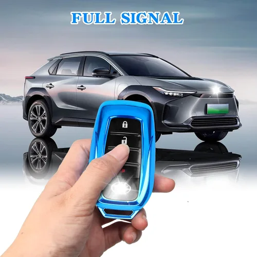 Vista 5 de QBUC Funda para llavero Toyota con llavero, compatible con Toyota Venza Corolla Cross Grand Highlander Tundra RAV4 Prime Prius Land Cruiser Sequoia
