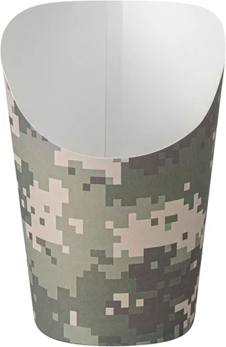 Vista 20 de Restaurantware Bio Tek - Recipientes de papas fritas de 12 onzas, 100 tazas desechables de charcutería, diseño inclinado, redondo, a rayas, de Azul