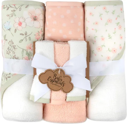Vista 18 de Juego de 6 toallas de baño con capucha para bebés y niñas recién nacidos, bebés y niños pequeños, juego de toallas con capucha para bebés y niñas