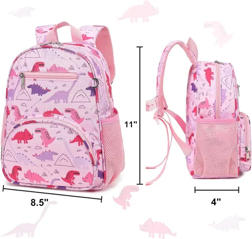 Vista 3 de CAMTOP Linda mochila para niños pequeños, bolsa escolar de animales de dibujos animados en 3D para niñas, niños, guardería de viaje, 2806 Dinosaurio