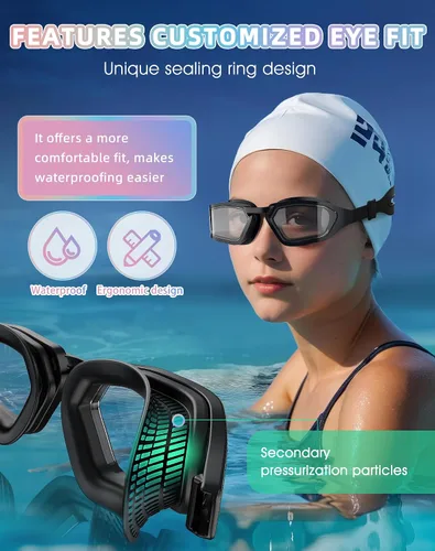 Vista 5 de Greatever Gafas de natación unisex para adultos, antivaho con plasma, protección UV