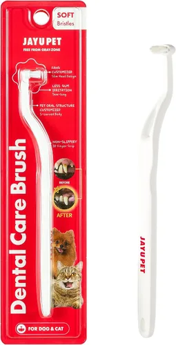 Vista 10 de JAYU PET Cepillo de Cuidado Dental (Cerdas de Borde) 1 unidad - Cepillo de Dientes para Perro con Cabeza Micro Redonda, Cepillo de Dientes