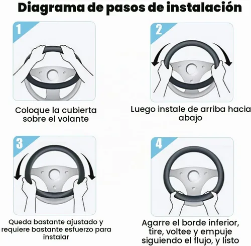 Vista 6 de Mandark Funda para volante de automóvil, de piel de microfibra antideslizante de 15 pulgadas, protector de volante de vehículo, accesorios
