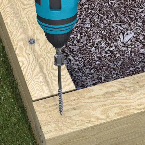 Vista 3 de Hillman 47812 TimberTite - Tornillo para paisaje, 1/4 x 4 pulgadas, paquete de 50 unidades, 50
