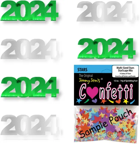 Vista 39 de Confetti Year 2024 Negro, Azul Royal Combo - 2 bolsas de media onza (1 oz)