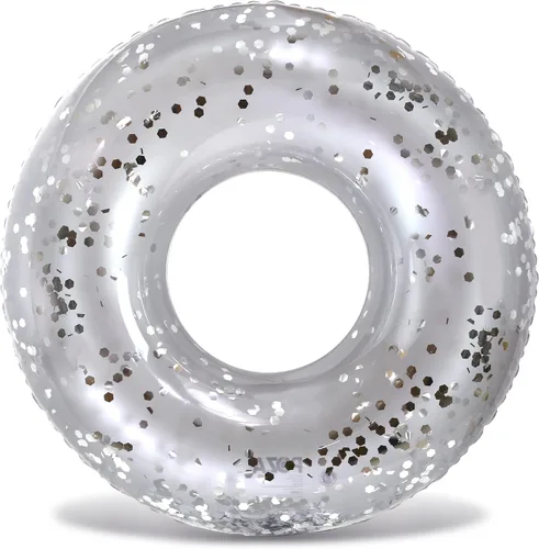 Vista 37 de POZA Inflatable Pool Float Tube – Sparkly Confetti Swim Ring, Heavy Duty UV Resistant Inflatable Tube Pool Float for Kids & Adults – Multiple