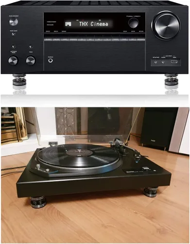 Vista 8 de Almohadillas de aislamiento de audio para reproductores de discos/subwoofer/tocadiscos/amplificador/altavoz/grabadora 1.732x1.575 in, paquete de 4