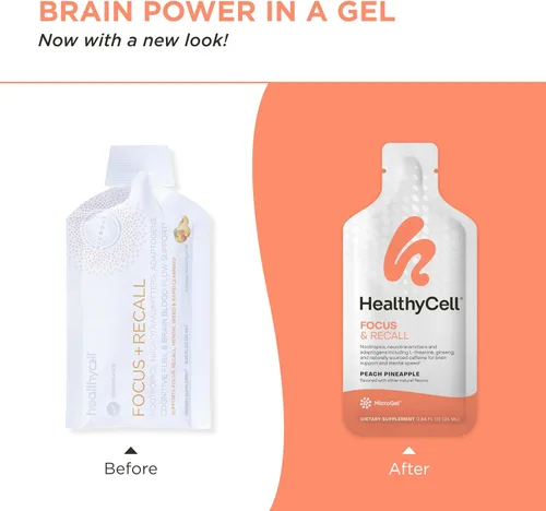 Vista 2 de HealthyCell Paquete de suplemento cerebral de longitud + enfoque