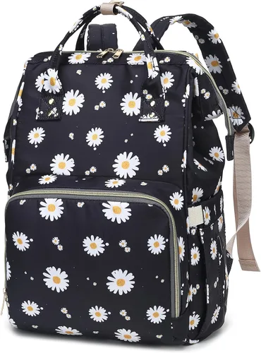 Vista 7 de Mochila para pañales de bebé con diseño de mariposa para niñas y niños, impermeable, grande, para mamá