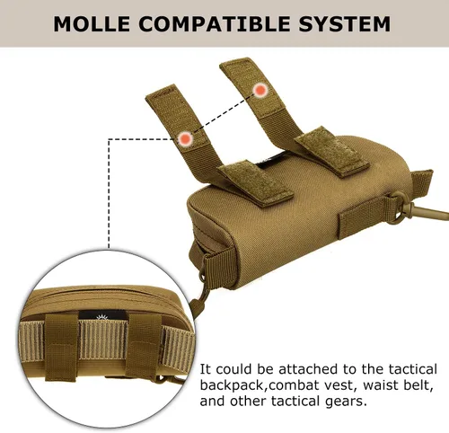 Vista 4 de Anteojos tácticos Estuche rígido Molle cremallera gafas de sol estuche de transporte caja protectora con clip