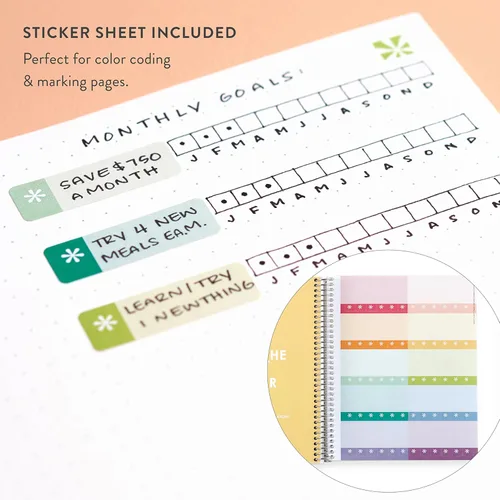 Vista 7 de Erin Condren 7x9 Floral Collage Coiled Notebook - dot grid, platinum coil