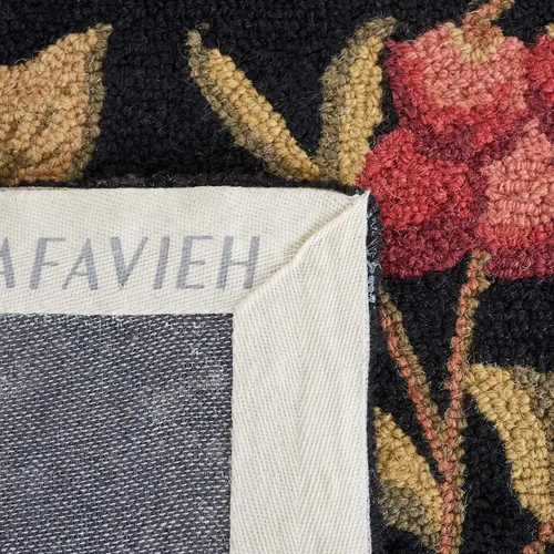 Vista 7 de SAFAVIEH Chelsea Collection - Alfombra decorativa de 1 pies 8 pulgadas x 2 pies 6 pulgadas, color negro, lana de campo francesa enganchada a mano