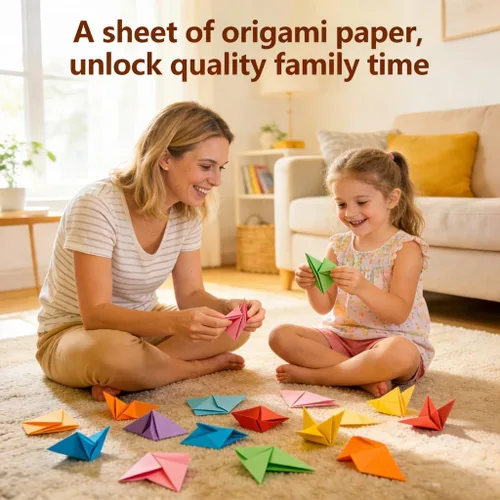 Vista 4 de Papel de origami cuadrado de 6 pulgadas, 500 hojas, 20 colores vivos, doble cara para niños y adultos, proyectos de arte y manualidades