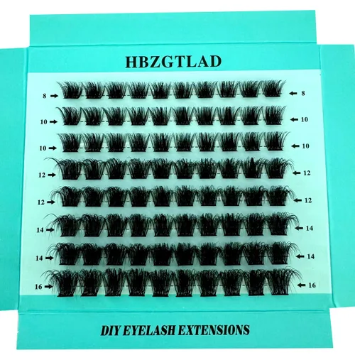 Vista 16 de Mezcla de pestañas postizas 3D esponjosas de un solo racimo, abanicos de volumen, pestañas individuales segmentadas naturales para extensión