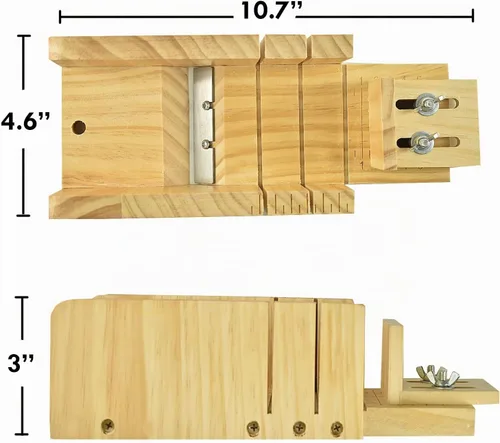 Vista 5 de Artcome Kit de moldes de corte para hacer jabón de pan, juego de moldes de jabón de madera ajustable multifunción - Juego de moldes rectangulares