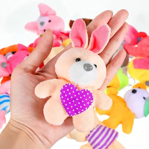 Vista 3 de Skylety Juego de 50 mini animales de peluche a granel, lindos animales de peluche, selva de safari, pequeño, decoración de llavero de peluche