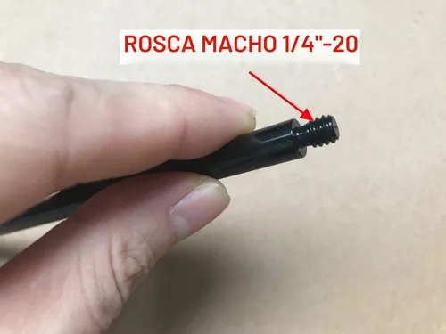 Vista 3 de Tubo de extensión de metal para trípode de barra de extensión de poste ligero, accesorio extensor de poste - con rosca hembra de 1/4"-20 y rosca