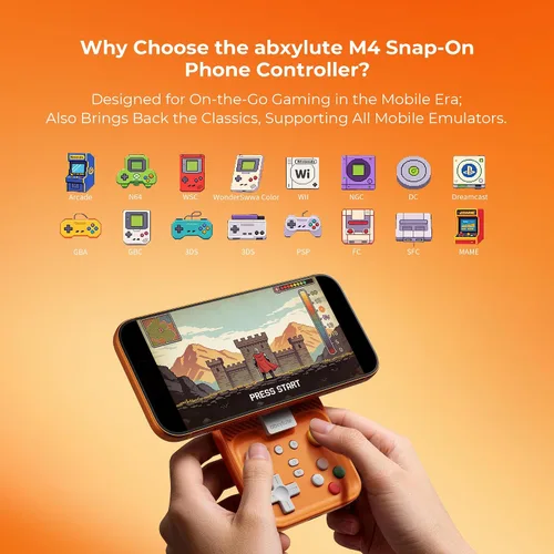 Vista 2 de abxylute M4 - Controlador móvil para juegos a presión para Android y iPhone, Switch 1 y 2, controlador Bluetooth portátil, soporte retro de bolsillo