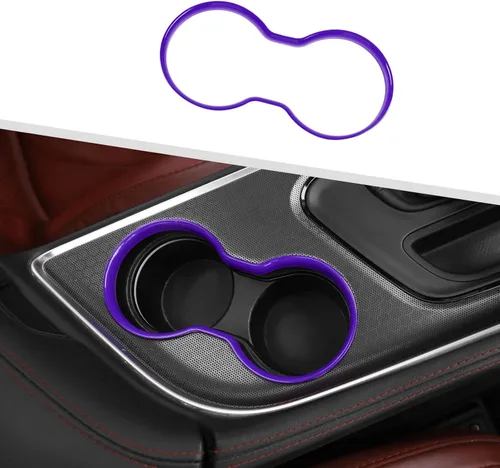 Vista 10 de JeCar Cubierta de Moldura para Portavasos Delantero Accesorios Interiores Compatible con Dodge Challenger 2015-2020 (Azul)