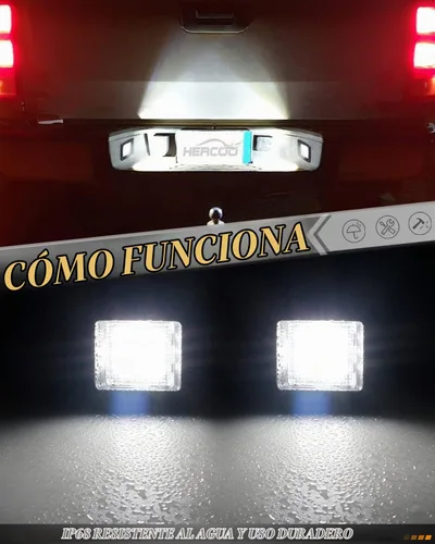 Vista 4 de HERCOO Conjunto de enchufe de luces LED para placa de matrícula, compatible con Ford F150 2015-2020, Raptor 2017-2020, lente transparente de 6000 K