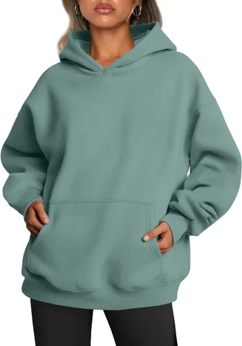 Vista 13 de Trendy Queen Sudaderas con capucha de gran tamaño para mujer, sudaderas de felpa para mujer, suéteres de moda de otoño, suéteres de invierno Lunares