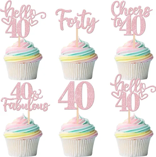 Vista 101 de 30 piezas de adornos para cupcakes de 12 cumpleaños feliz, brillantes doce, hola 12, felicitaciones a 12 años, adornos para cupcakes, 12