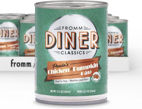 Vista 16 de Fromm Diner Favorites Bella's Beef Barkundy Stew - Comida húmeda prémium para perros, receta de carne de res, caja de 12 latas