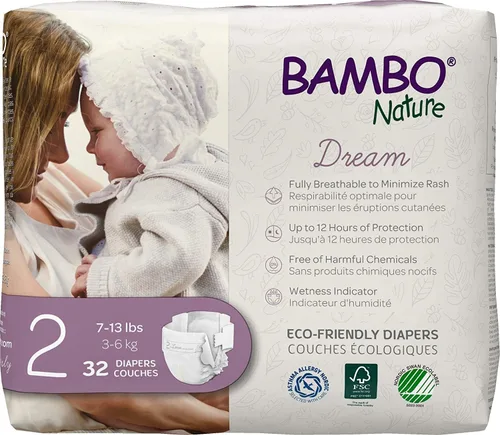 Vista 4 de Bambo Nature Pañales prémium para bebé, embalaje francés/inglés, talla 1, 36