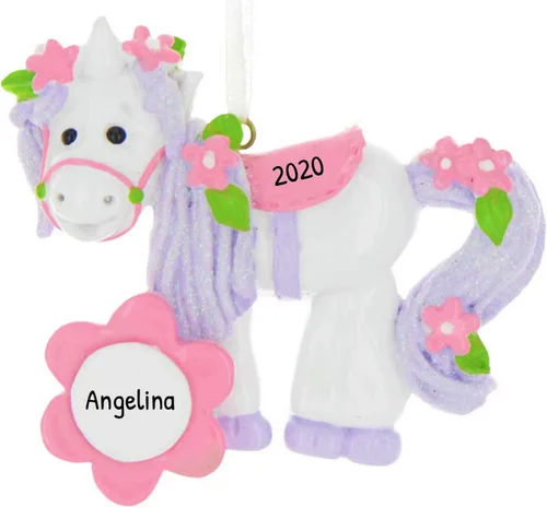 Vista 12 de Adornos de Navidad Personalizados de Carrusel 2025 - Adornos Personalizados de Carrusel de Navidad Adorno de Unicornio Personaje para Niñas Niña