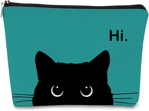Vista 25 de Regalos de Gatos - Pequeña bolsa de maquillaje, bolsa de cosméticos para amantes de los gatos, bolsa de maquillaje para adolescentes y mujeres, cat 1