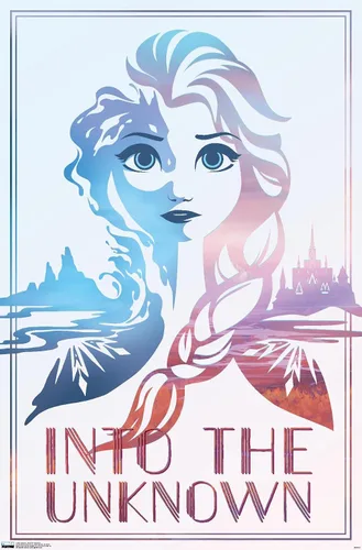 Vista 12 de Trends International Disney Frozen 2 - Póster de pared con texto en inglés "Into the Unknown", 14.725 x 22.375 pulgadas, versión enmarcada de madera