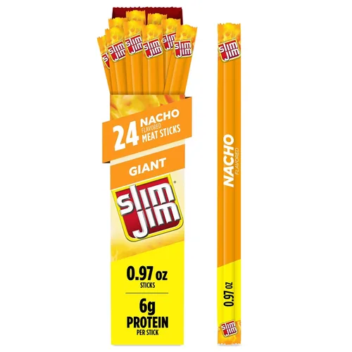 Vista 11 de Slim Jim - Palito de carne ahumada gigante, sabor Hot AF, apto para Keto, 0.97 oz 24 palitos