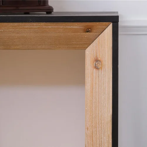 Vista 4 de Mesa consola de madera de 59 pulgadas para entrada, moderna mesa de sofá detrás del sofá con mesa espaciosa, mesas de sofá de granja para sala