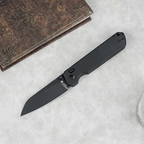 Vista 6 de HX OUTDOORS Cuchillo de bolsillo plegable Hyla Negro (All-Black)